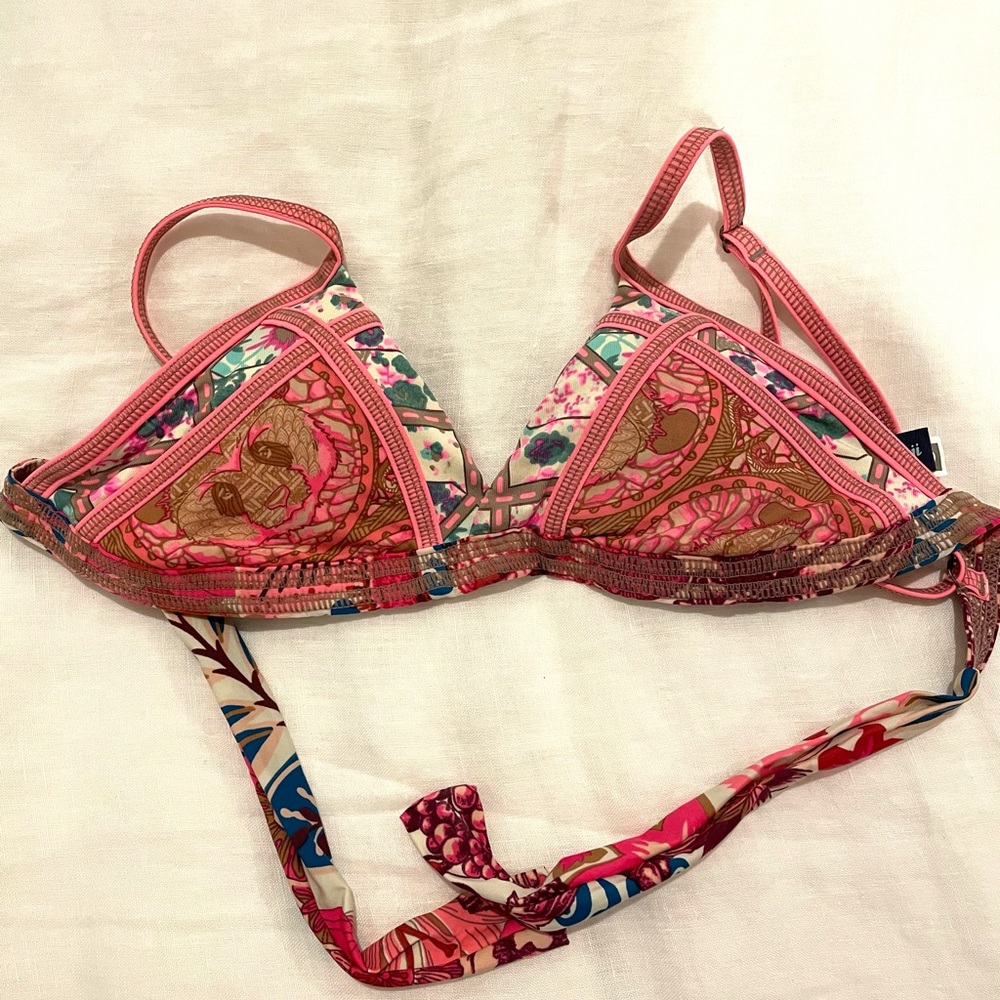 Maaji Bright Neon Pink Triangle Bikini Top